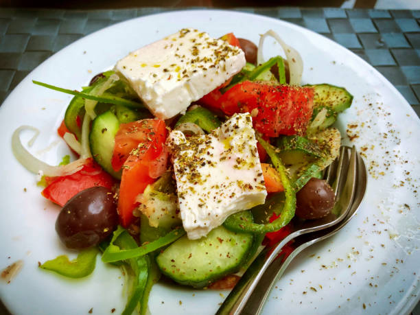 istock Greek salad with feta cheese 1023472820