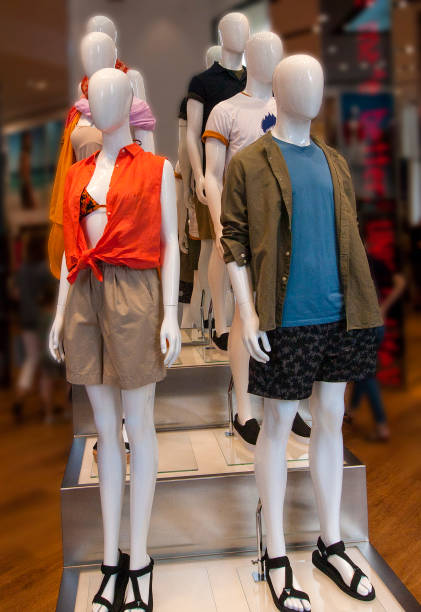 istock Several humanoid models in the clothing market. 1023486084