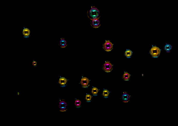 istock Floating soap bubbles of different colors and sizes 1023489922