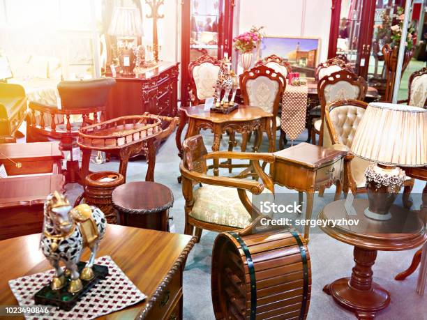 Antique Furniture Store Stock Photo - Download Image Now - Furniture, Antique, Auction