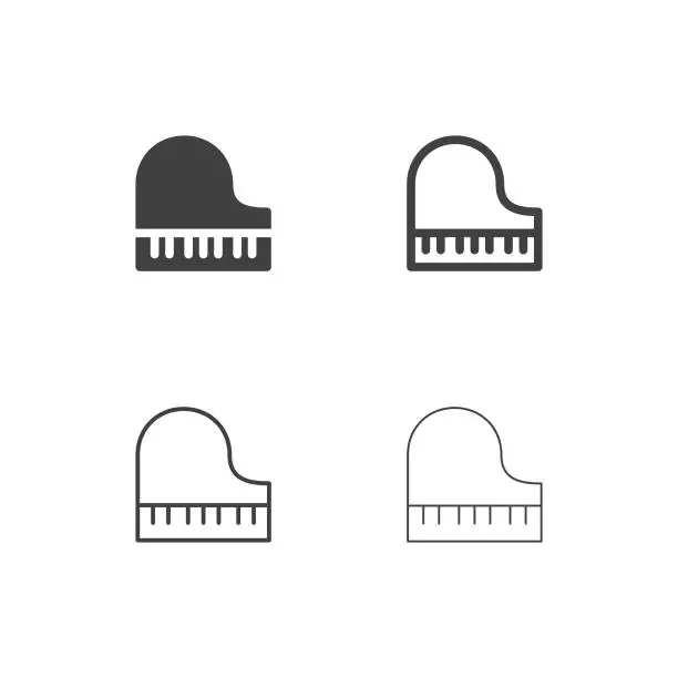 Vector illustration of Piano Icons - Multi Series