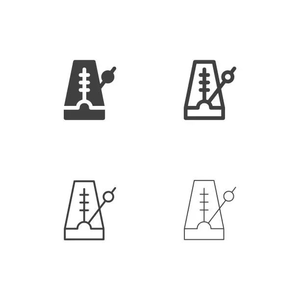 Vector illustration of Metronome Icons - Multi Series