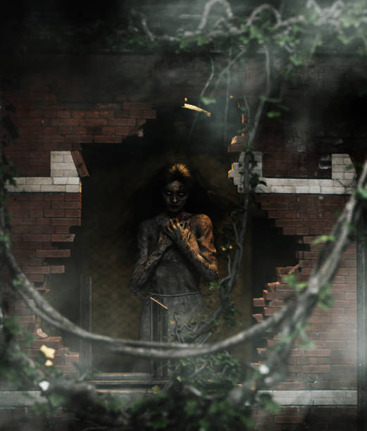 Ghost woman in haunted house