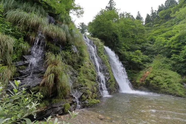 Shirogane waterfalls in Ginzan hotspring, Yamagata, Japan