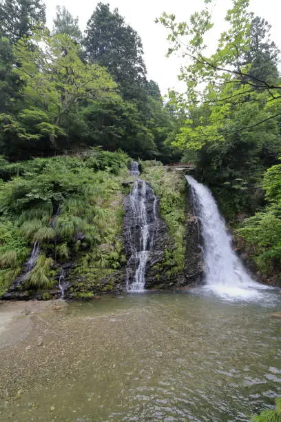 Shirogane waterfalls in Ginzan hotspring, Yamagata, Japan