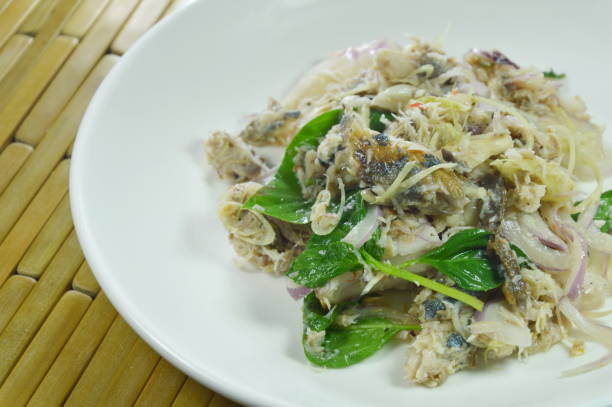 istock spicy minced mackerel with herb Thai salad 1023530052