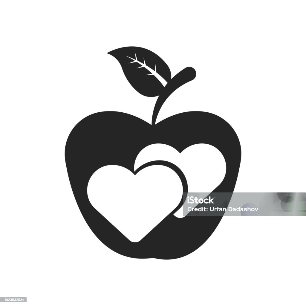 Apple icon vector sign and symbol isolated on white background, Apple logo concept Apple icon vector isolated on white background for your web and mobile app design, Apple logo concept Apple - Fruit stock vector