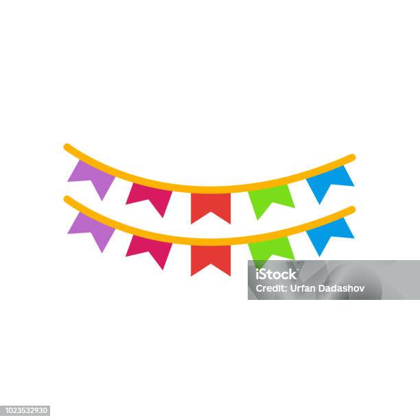 Garlands Icon Vector Sign And Symbol Isolated On White Background Garlands Logo Concept Stock Illustration - Download Image Now