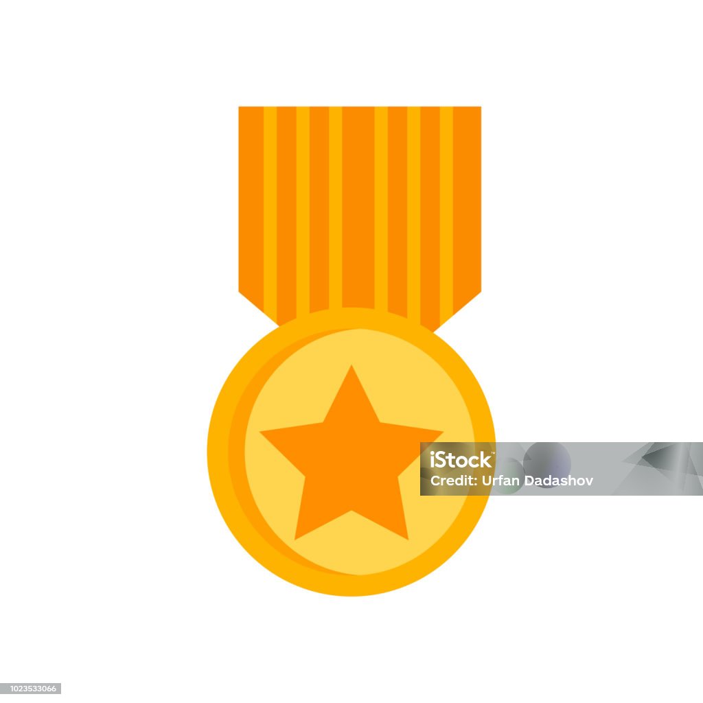 Medal icon vector sign and symbol isolated on white background, Medal logo concept Medal icon vector isolated on white background for your web and mobile app design, Medal logo concept Achievement stock vector