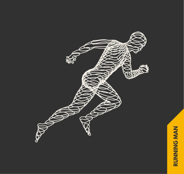 istock 3d running man. Design for sport, business, science and technology. Vector illustration. Human body. 1023534570