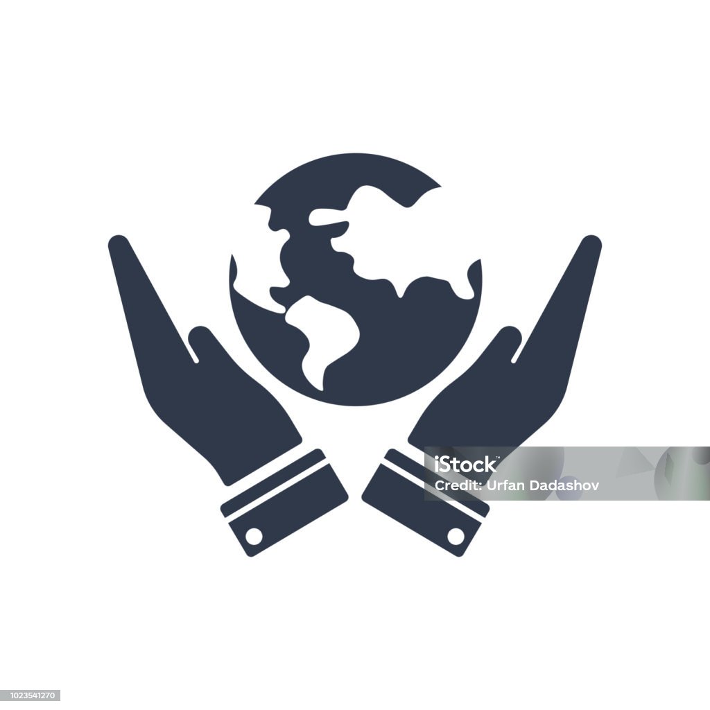 Save The Earth icon vector sign and symbol isolated on white background, Save The Earth logo concept Save The Earth icon vector isolated on white background for your web and mobile app design, Save The Earth logo concept Abstract stock vector