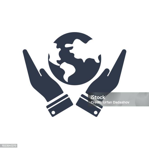 Save The Earth Icon Vector Sign And Symbol Isolated On White Background Save The Earth Logo Concept Stock Illustration - Download Image Now