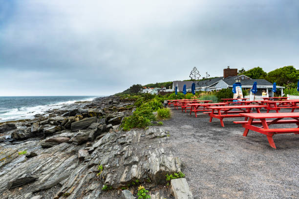 przylądek elizabeth - lighthouse landscape maine sea zdjęcia i obrazy z banku zdjęć