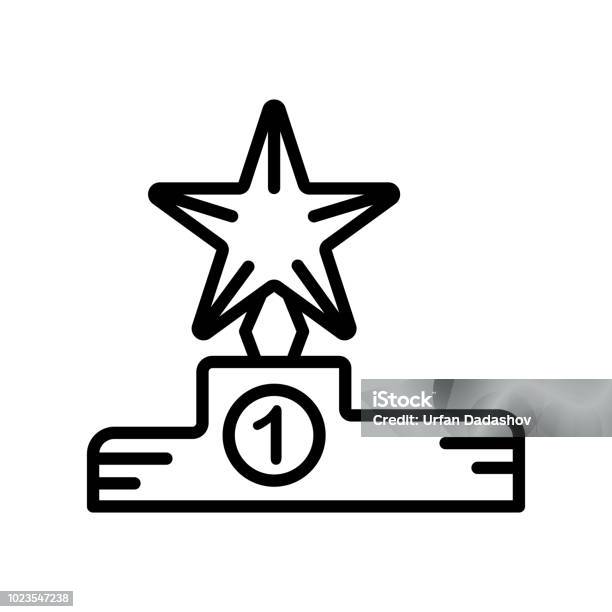 Podium Icon Vector Sign And Symbol Isolated On White Background Podium Logo Concept Stock Illustration - Download Image Now