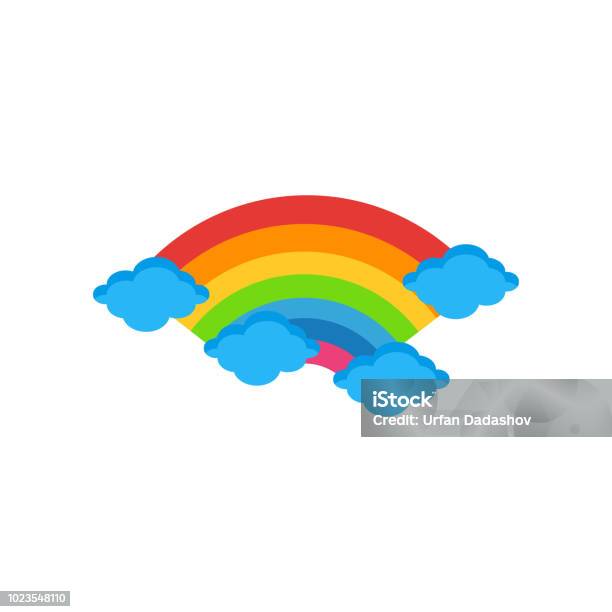 Rainbow Icon Vector Sign And Symbol Isolated On White Background Rainbow Logo Concept Stock Illustration - Download Image Now