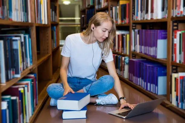Photo of Student in library