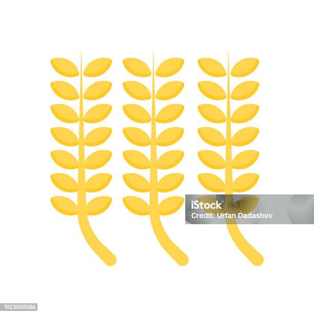 Wheat Icon Vector Sign And Symbol Isolated On White Background Wheat Logo Concept Stock Illustration - Download Image Now