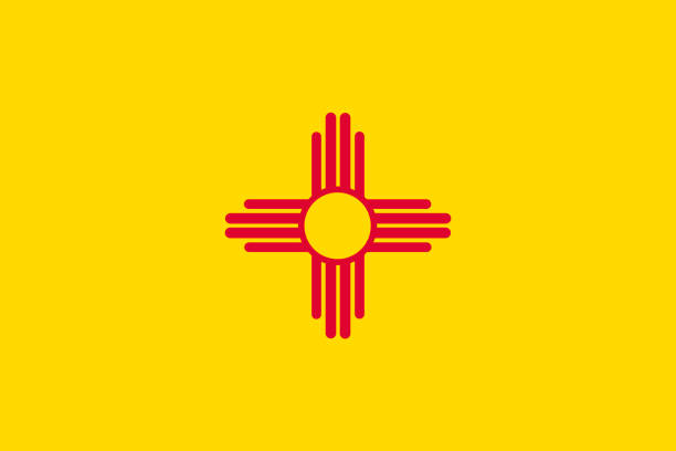 Vector flag illustration of New Mexico state, United States of America vector art illustration