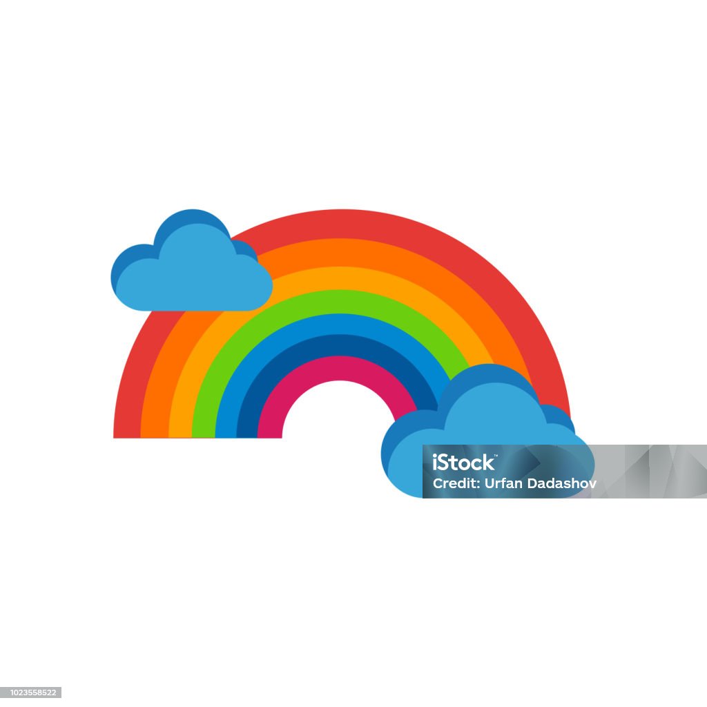 Rainbow icon vector sign and symbol isolated on white background, Rainbow logo concept Rainbow icon vector isolated on white background for your web and mobile app design, Rainbow logo concept Border - Frame stock vector