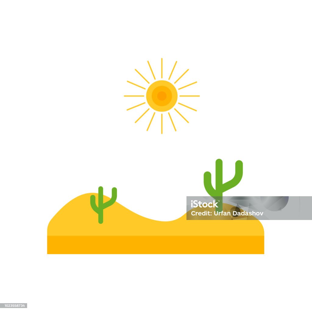 Desert icon vector sign and symbol isolated on white background, Desert logo concept Desert icon vector isolated on white background for your web and mobile app design, Desert logo concept Adventure stock vector