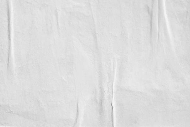 Blank old ripped torn paper crumpled creased posters grunge textures backdrop backgrounds Black and white poster paper surface space for text crumpled paper photos stock pictures, royalty-free photos & images