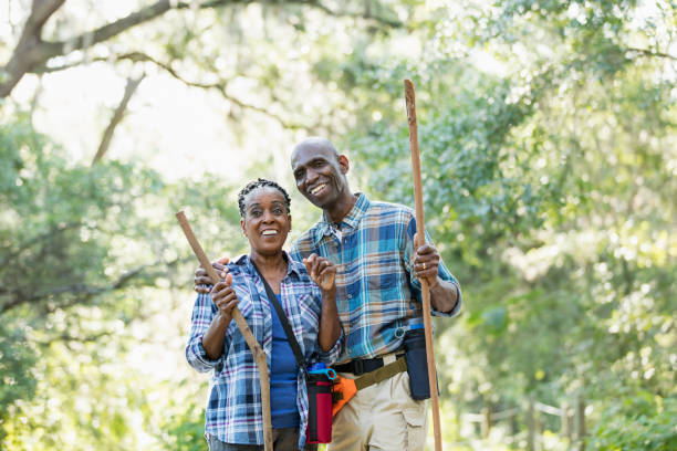 istock Senior African-American couple hiking, exploring 1023566738