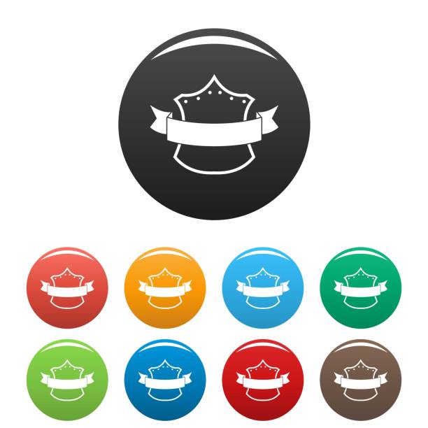バッジ王アイコン色ベクトルを設定 - sale badge symbol interface icons点のイラスト素材／クリップアート素材／マンガ素材／アイコン素材