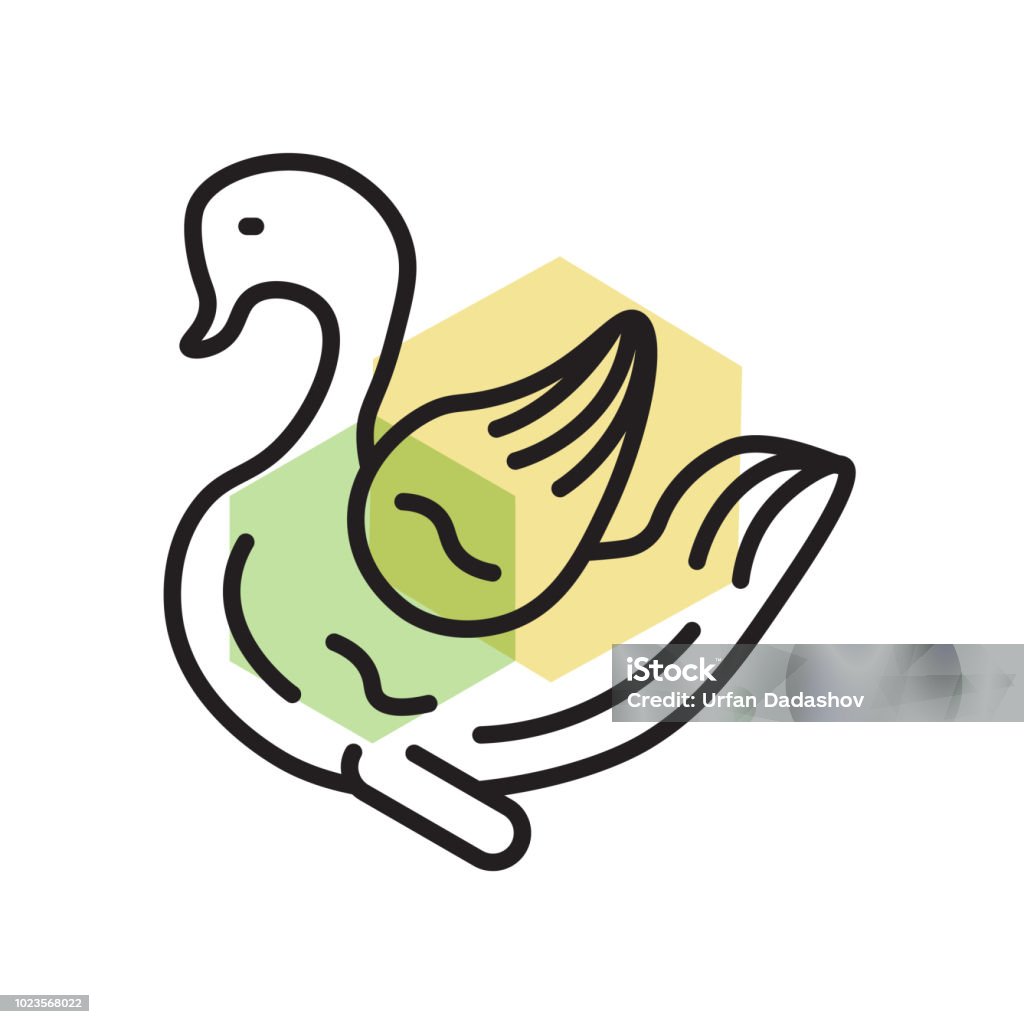 Swan icon vector sign and symbol isolated on white background, Swan logo concept Swan icon vector isolated on white background for your web and mobile app design, Swan logo concept Abstract stock vector