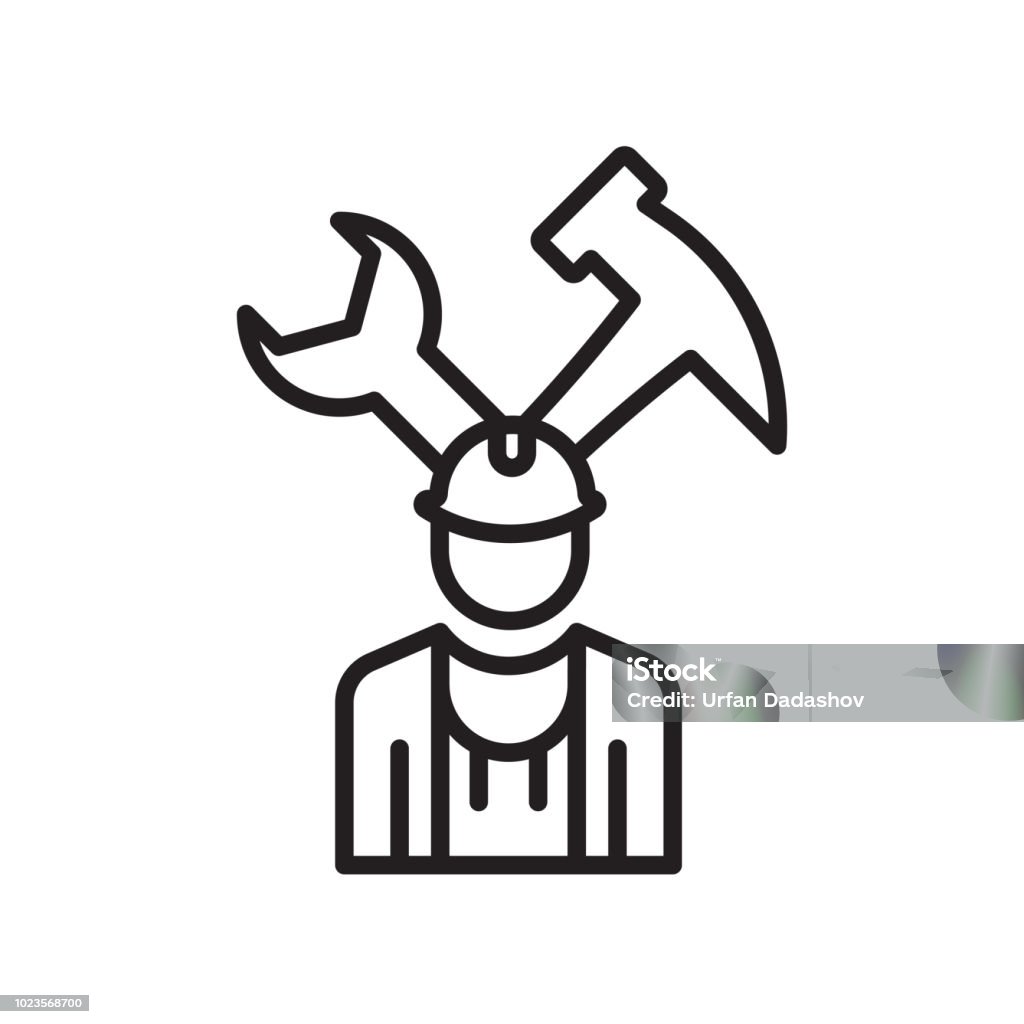 Mechanic icon vector sign and symbol isolated on white background, Mechanic logo concept Mechanic icon vector isolated on white background for your web and mobile app design, Mechanic logo concept Battery stock vector