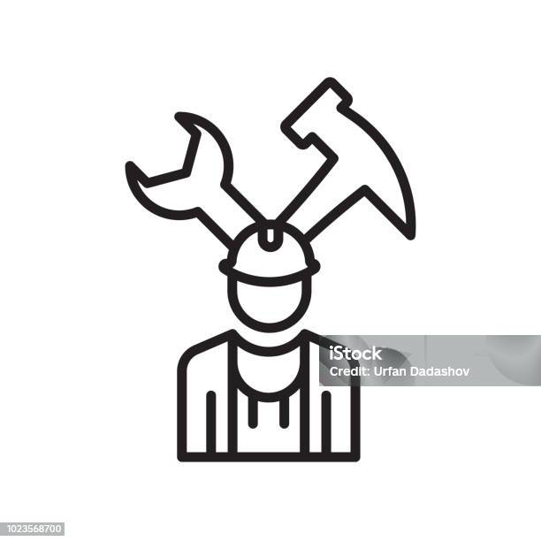 Mechanic Icon Vector Sign And Symbol Isolated On White Background Mechanic Logo Concept Stock Illustration - Download Image Now