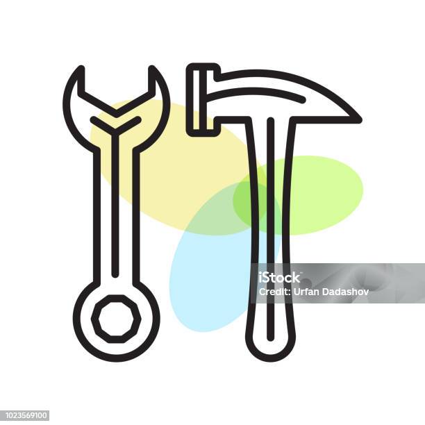 Tools Icon Vector Sign And Symbol Isolated On White Background Tools Logo Concept Stock Illustration - Download Image Now