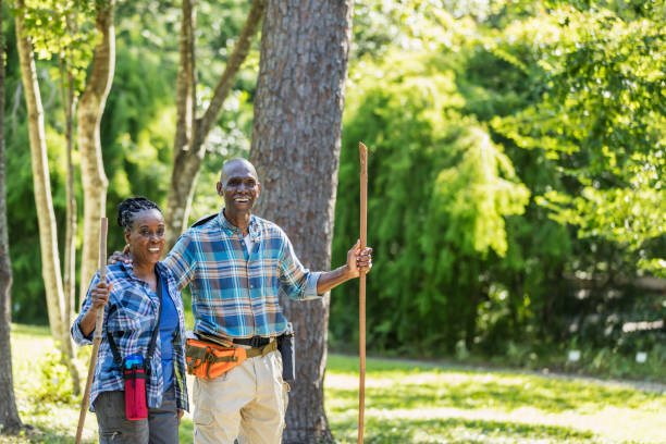 istock Senior African-American couple hiking, exploring 1023571876