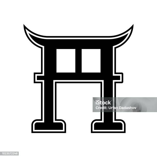Torii Icon Vector Sign And Symbol Isolated On White Background Torii Symbol Concept Stock Illustration - Download Image Now