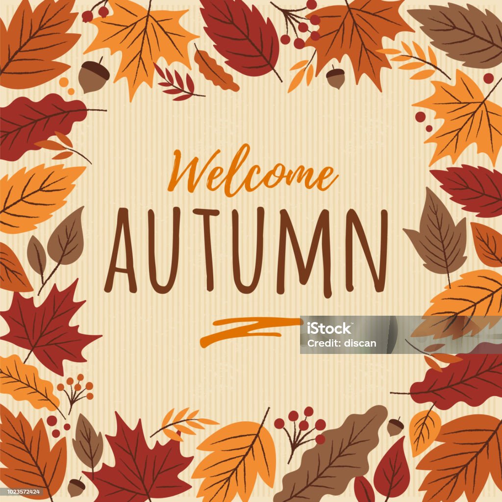 Autumn card with leaves frame. Autumn card with leaves frame. - Illustration Autumn stock vector