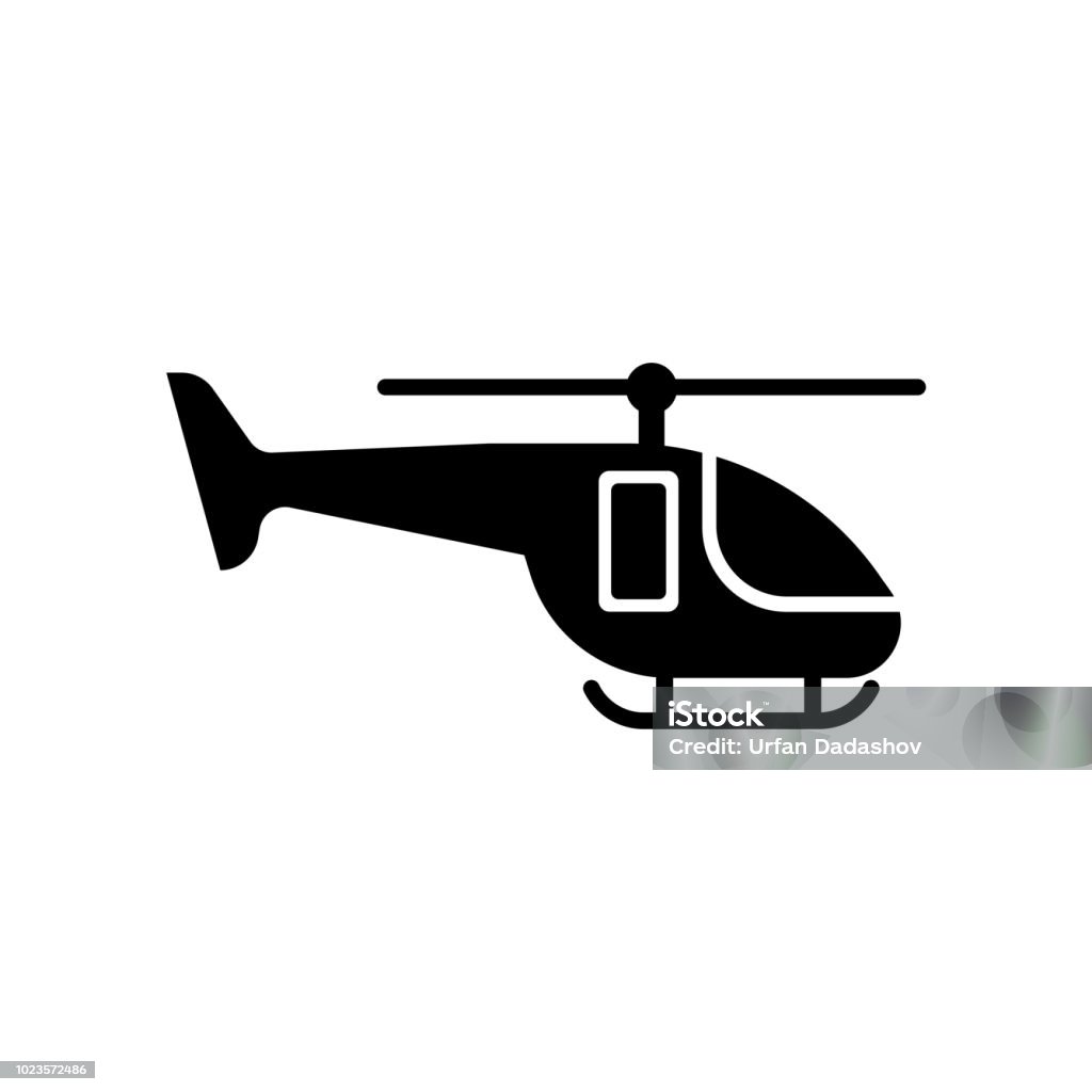 Small helicopter icon vector sign and symbol isolated on white background, Small helicopter logo concept Small helicopter icon vector isolated on white background for your web and mobile app design, Small helicopter logo concept Air Vehicle stock vector