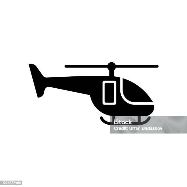 Small Helicopter Icon Vector Sign And Symbol Isolated On White Background Small Helicopter Logo Concept Stock Illustration - Download Image Now