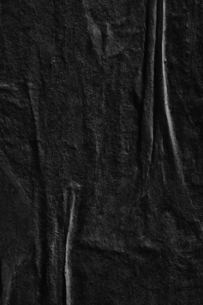 istock Dark black blank paper background creased crumpled surface / Old torn ripped posters scary grunge textures 1023573736