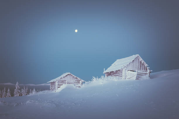 istock Winter morning in a mountain village 1023583298