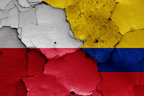 istock flags of Poland and Colombia 1023589546