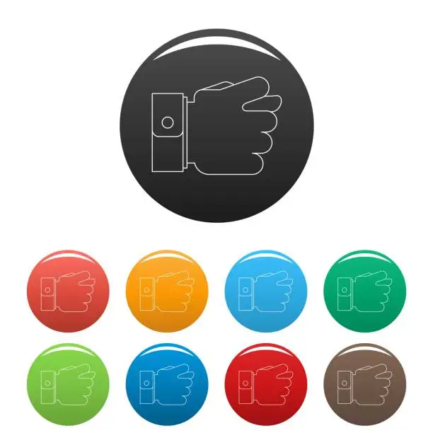 Vector illustration of Fig gesture icons set color vector