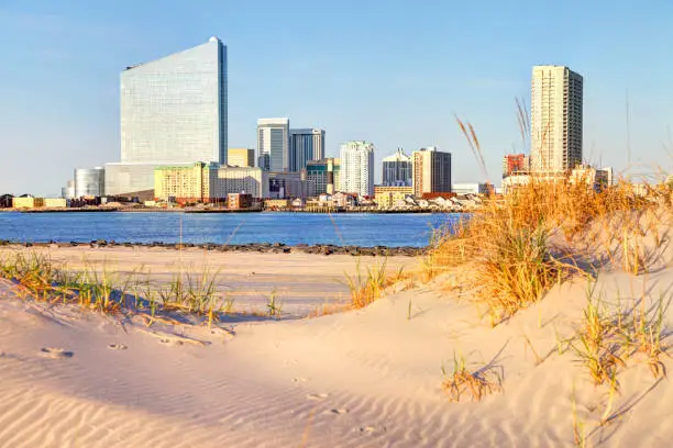 Atlantic City located on the Jersey shore is a resort city on Absecon Island  in Atlantic County, New Jersey. Atlantic City is known for its two mile long boardwalk, gambling casinos, great nightlife, beautiful beaches, and the Miss America Pageant