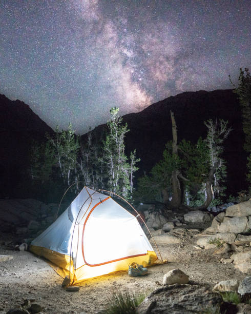 istock Camping at night with stars and Milk Way 1023609084