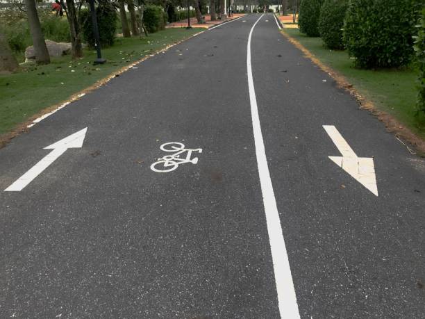 istock Bicycle lane in the public park 1023615556