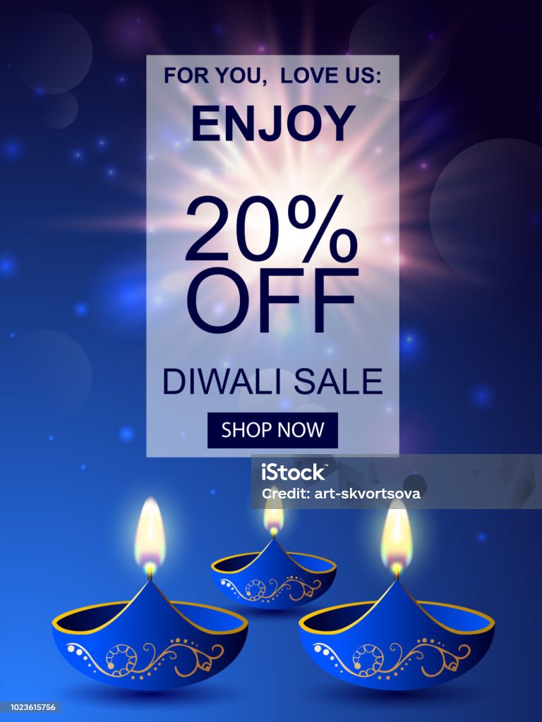 Diwali Sale Background Big Festive Offer Diwali Vector Illustration With  Lamps Celebration With Candles Diwali Festival Of Lights Indian Holiday  Banner Or Poster Stock Illustration - Download Image Now - iStock