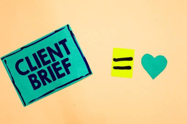 istock Text sign showing Client Brief. Conceptual photo A documents bounded by the terms of clients and the agency Turquoise piece paper reminder equal sign heart sending romantic feelings 1023616180