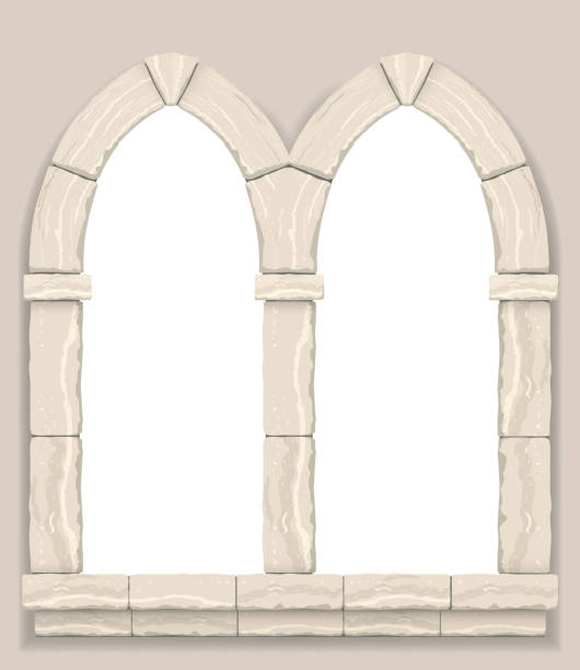 istock Arch in the wall of beige cut stone 1023627322