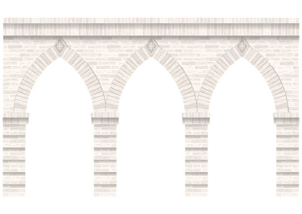 istock Vintage arcade of the masonry. Wall and facade 1023627420