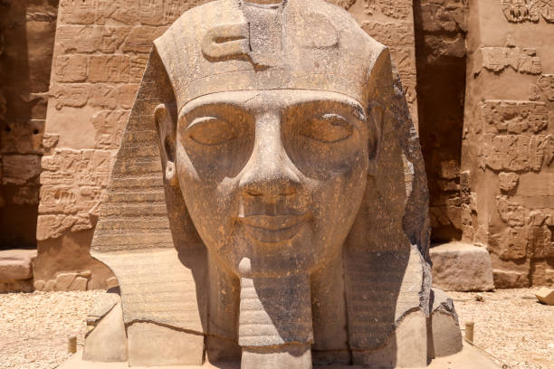 istock Statue of Ramses 2 at Luxor temple (head). Architectural, power. 1023629512