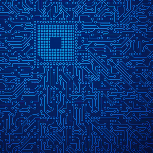 Circuits Circuit Board Background Circuits circuit board blue background. dark web stock illustrations