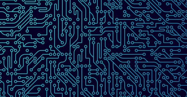 Computer Digital Background Circuits circuit board blue background. security graphics stock illustrations